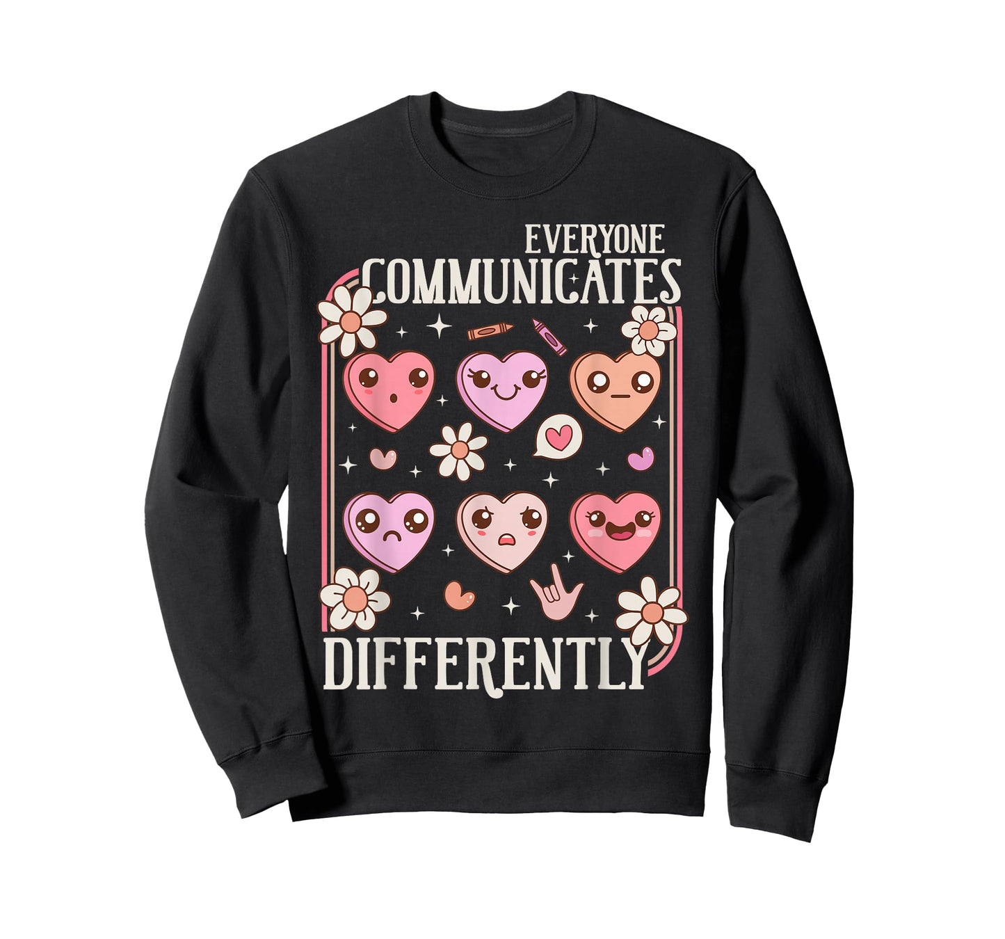 Everyone Communicates Differently Valentines Day Autism T-Shirt