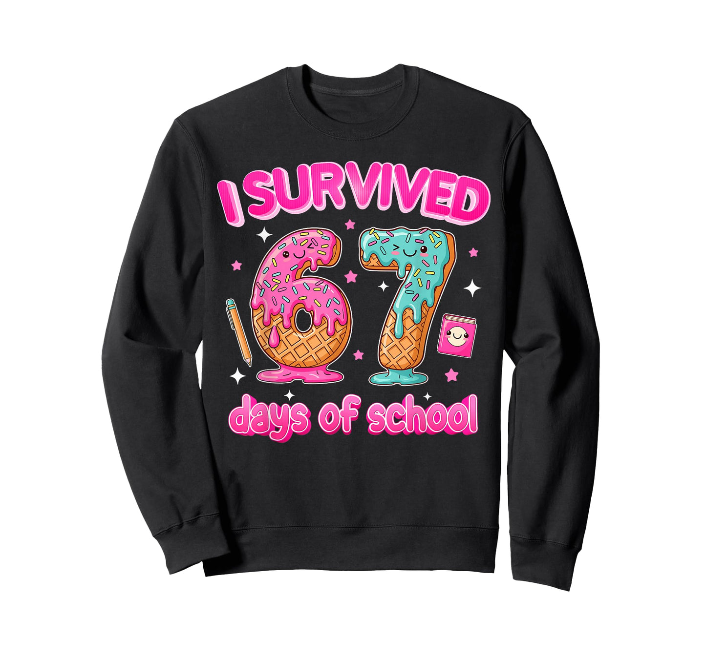 I Survived 67 Days of School Funny Six Seven 6 7 Teachers T-Shirt