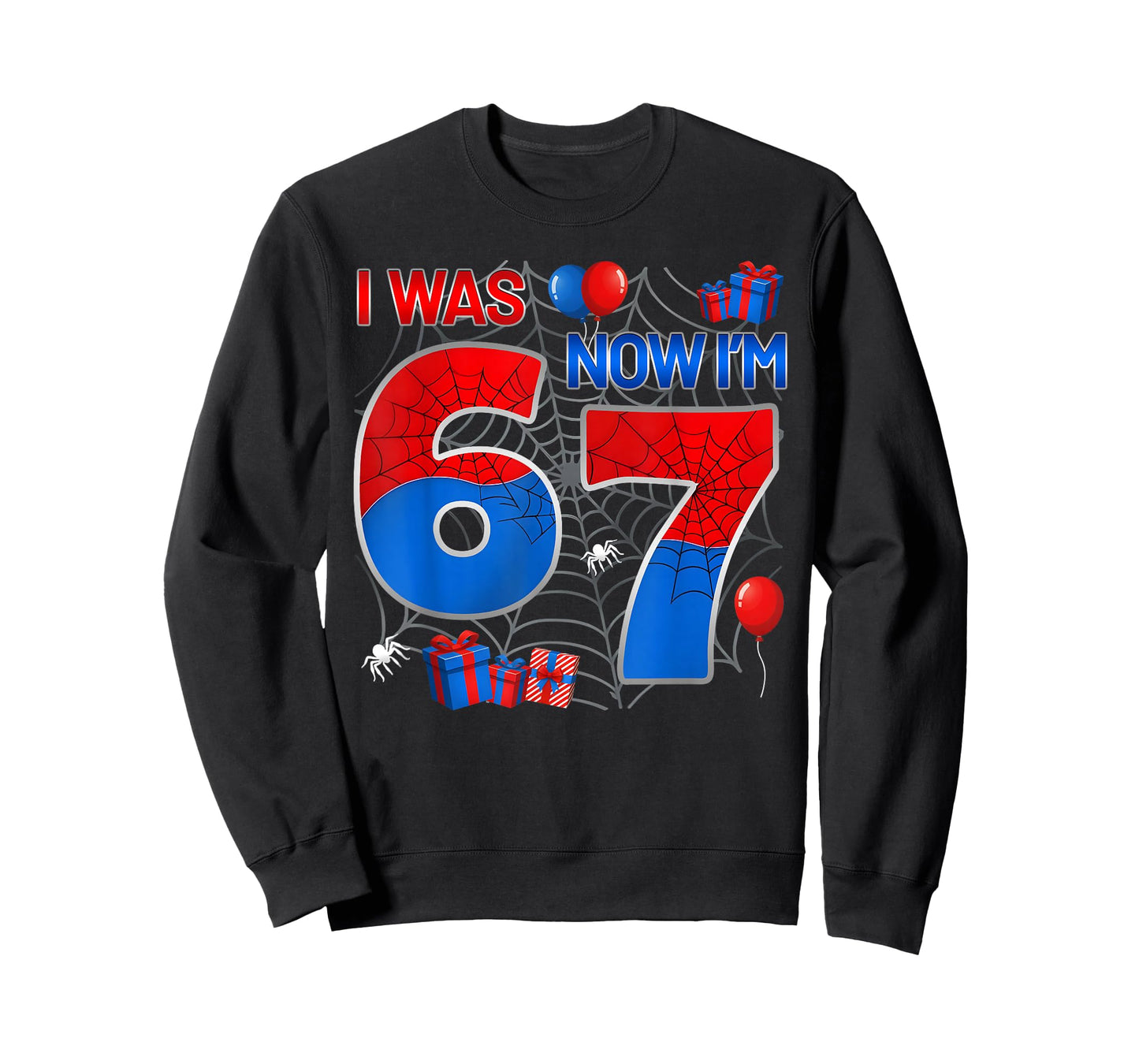 I was 6 Now I'm 7 Year Old Boy Kids 7th Birthday Spider Web T-Shirt