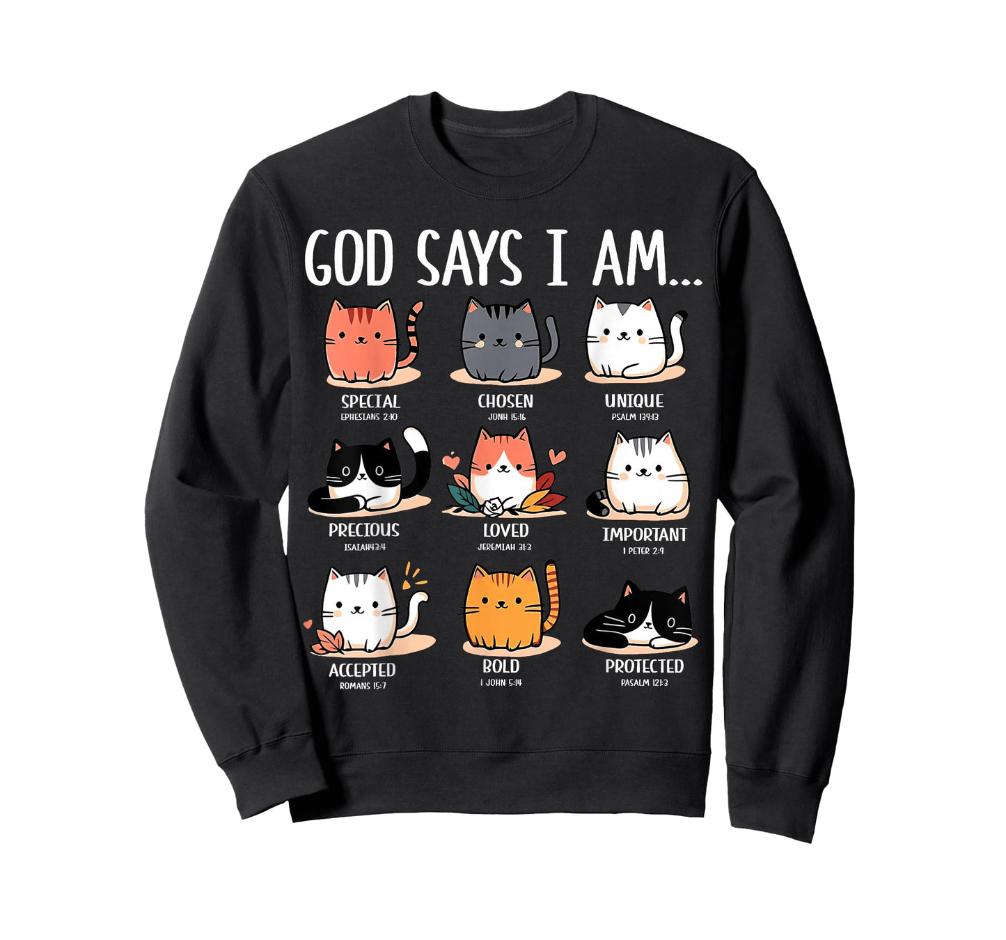 Cute God Says I Am Cat Lover Funny Christian Kids Girls T-Shirt