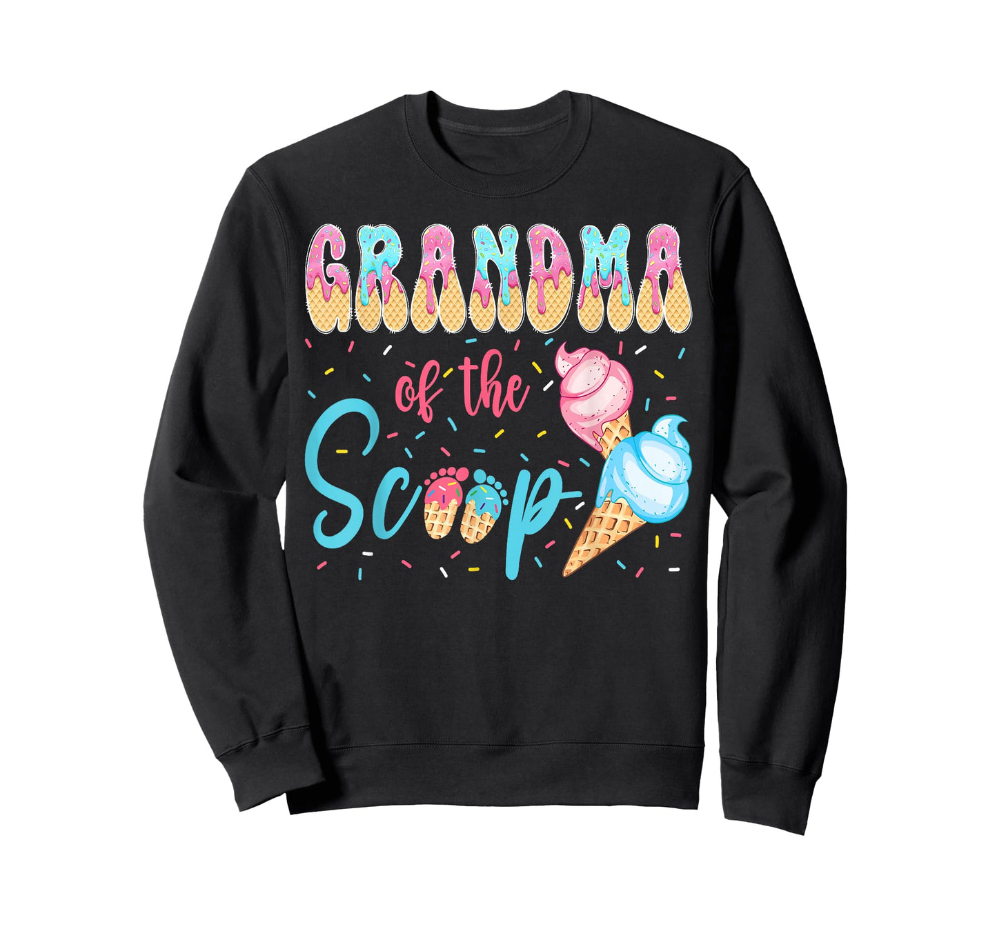 Grandma of The Scoop Ice Cream Gender Reveal Baby Shower T-Shirt