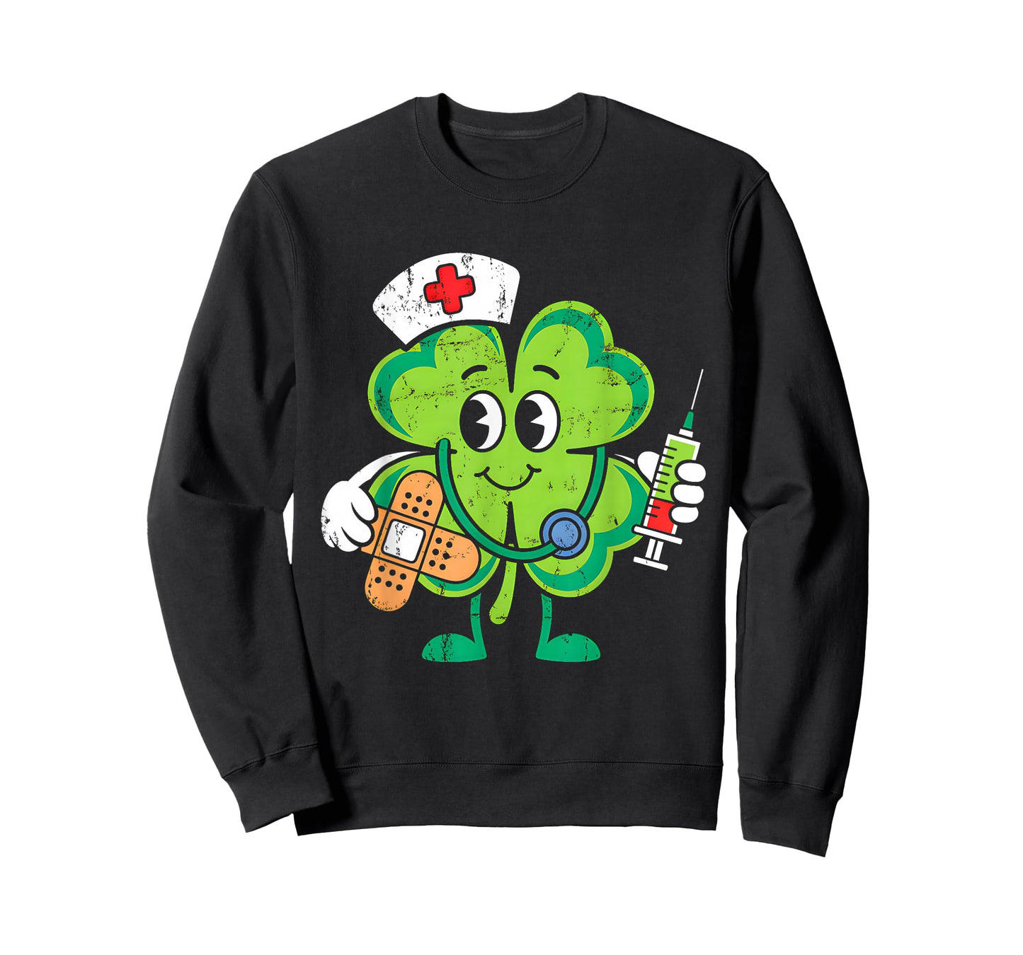 St Patricks Day Shamrock Nurse Saint Paddys Scrub Top Women T-Shirt