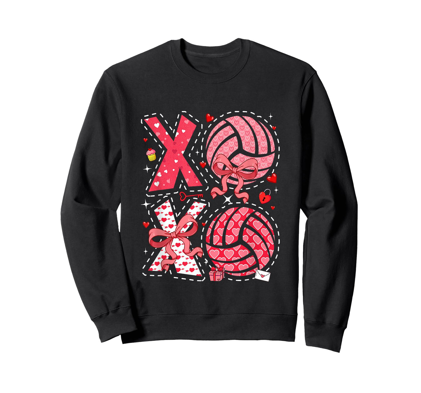 Pink Costume Volleyball Balls Bow Tie Hearts Valentine's Day T-Shirt