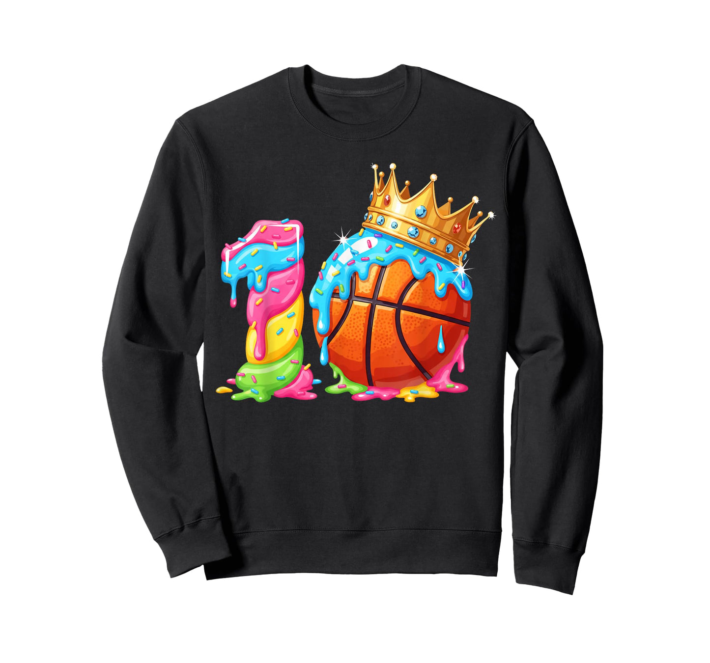 Cool 10 Year Old Basketball Player Birthday Ice Cream Party T-Shirt
