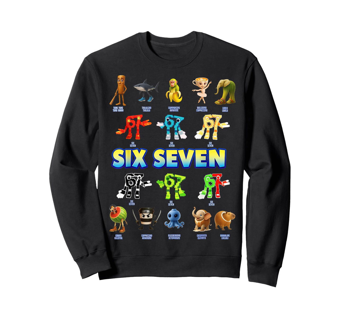 Funny Italian Brainrot Six Seven 67 Meme Gifts for Kids Boys T-Shirt