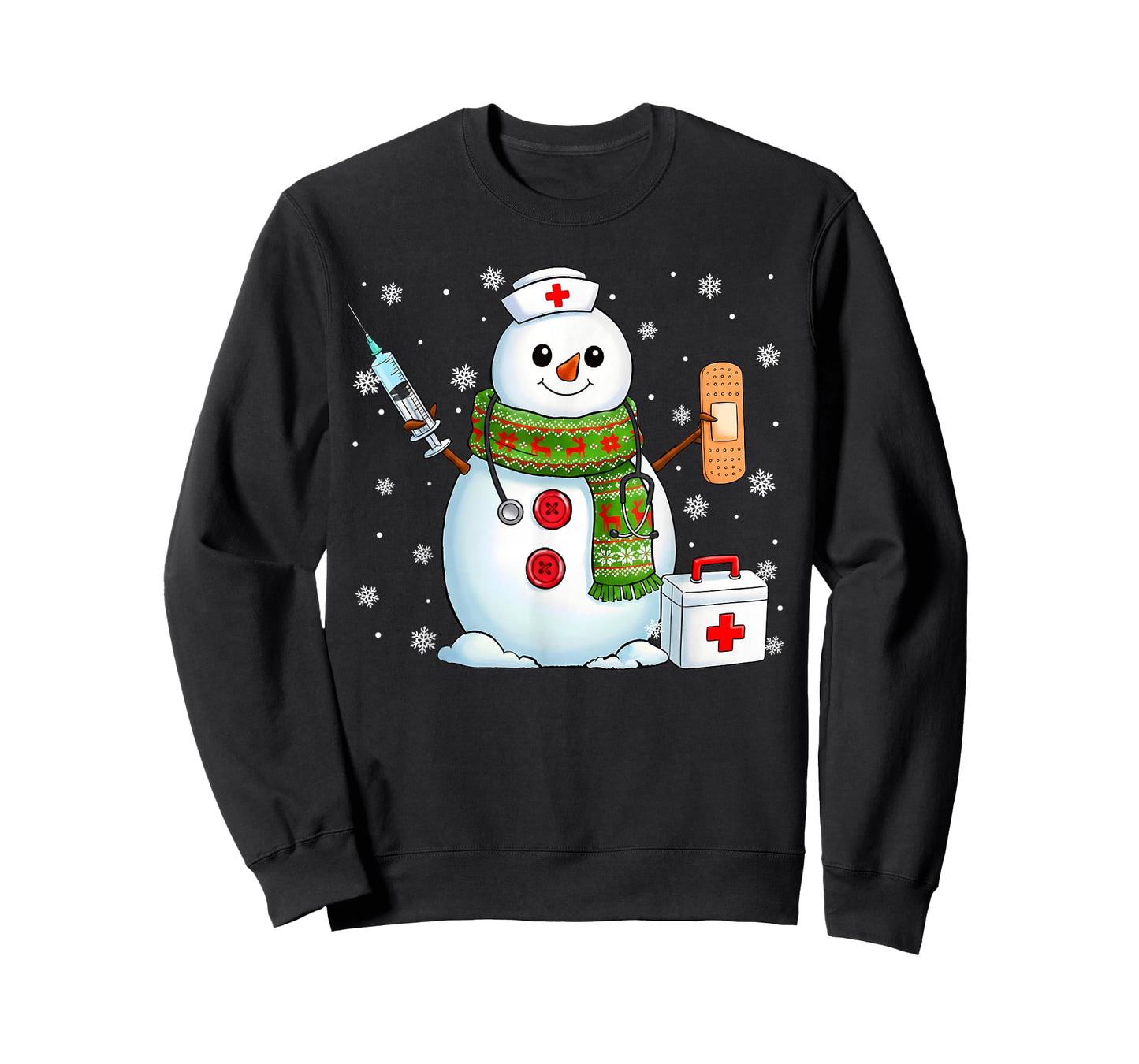 Funny Snowman Nurse Pjs Pajamas Christmas Xmas Women Men T-Shirt