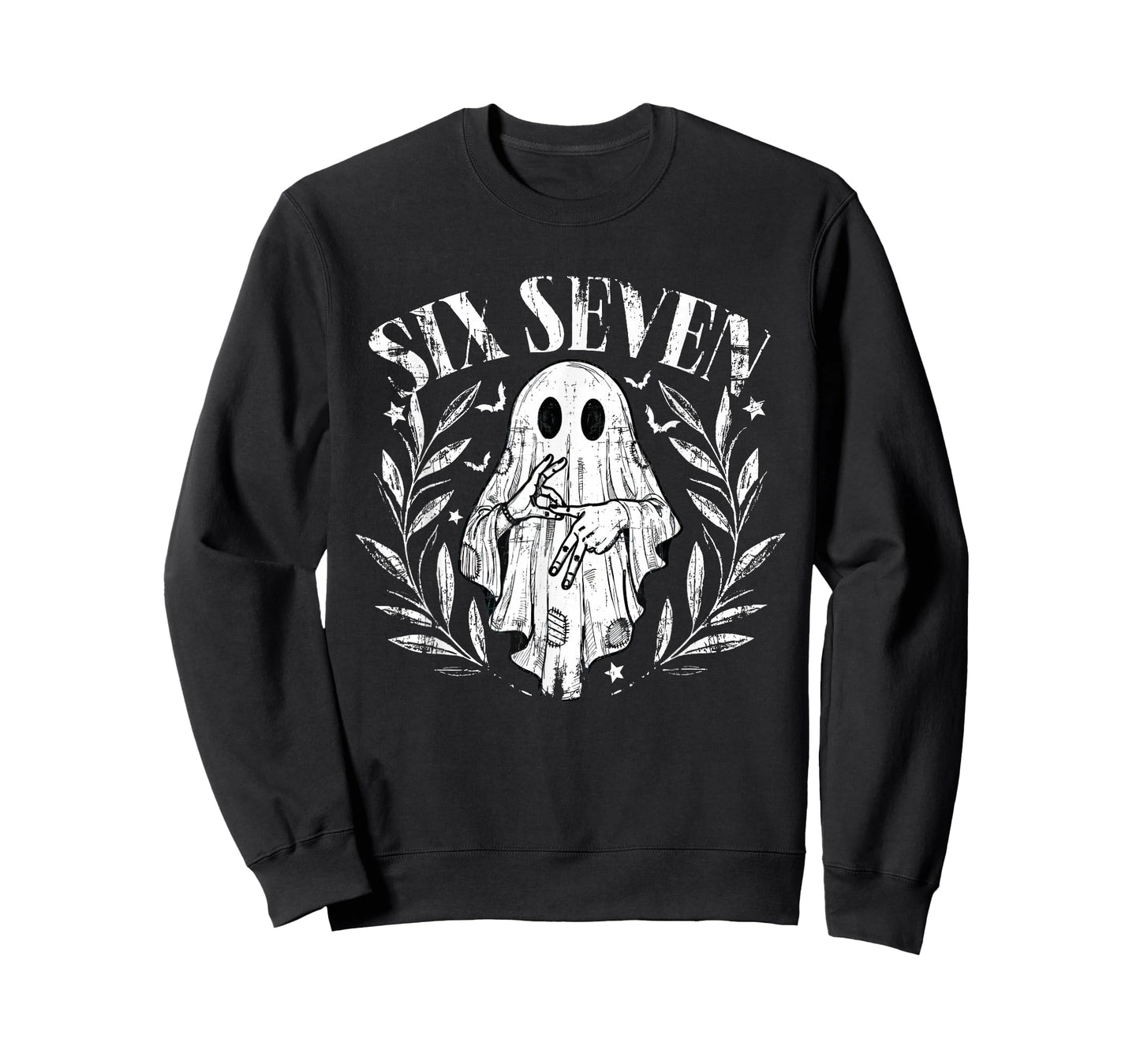 Funny Six Seven 6 7 Meme Slang Halloween Ghost T-Shirt