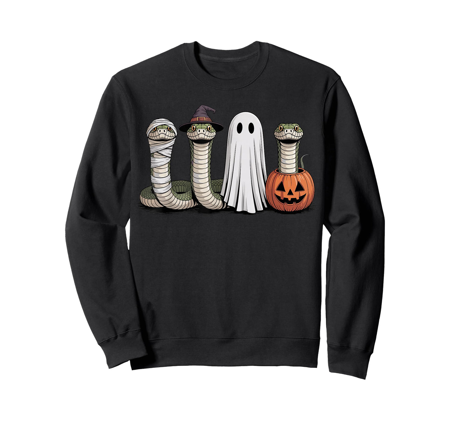 Spooky Ghost Hognose Snake Pumpkin Halloween Skeleton T-Shirt