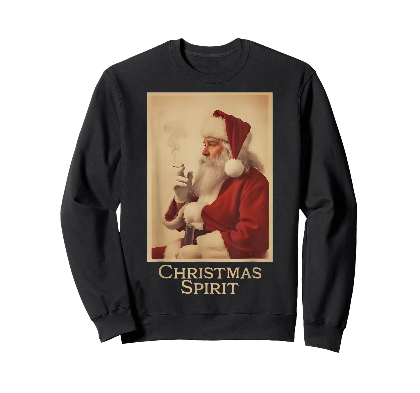 Christmas Spirit Funny Vintage Santa Smoking Christmas Xmas T-Shirt