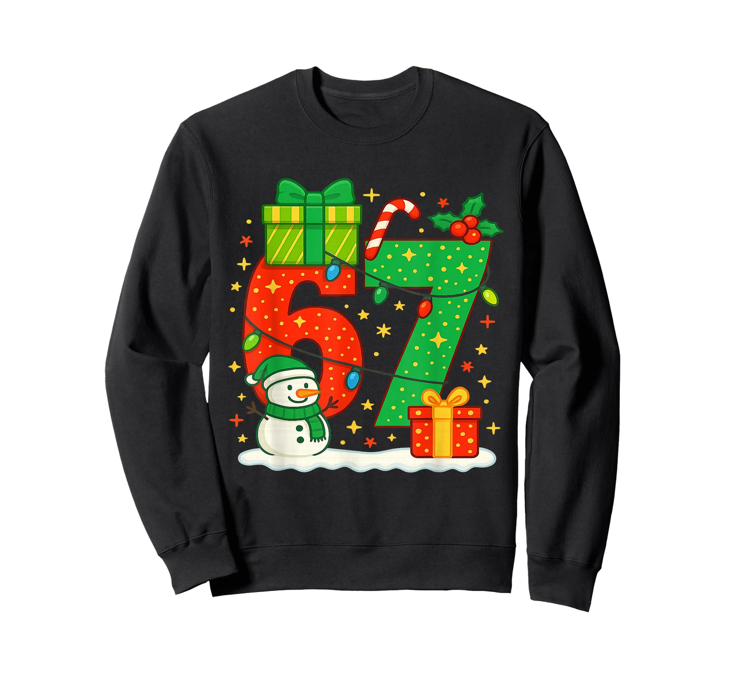 Number 67 Meme Matching Christmas Couple 67 Six Seven 6-7 T-Shirt