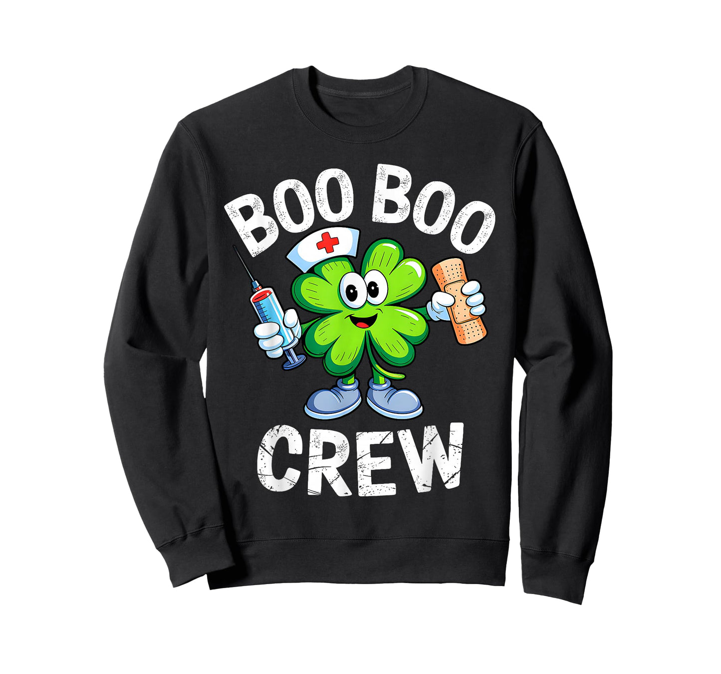 Boo Boo Crew St Patricks Day Nurse Scrub Top Saint Pattys T-Shirt