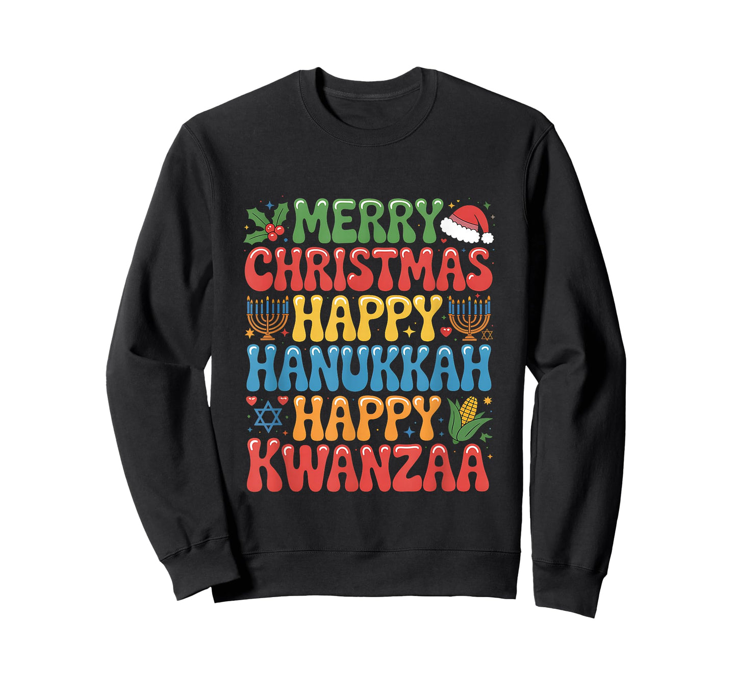 Merry Christmas Happy Hanukkah Kwanzaa Quote T-Shirt