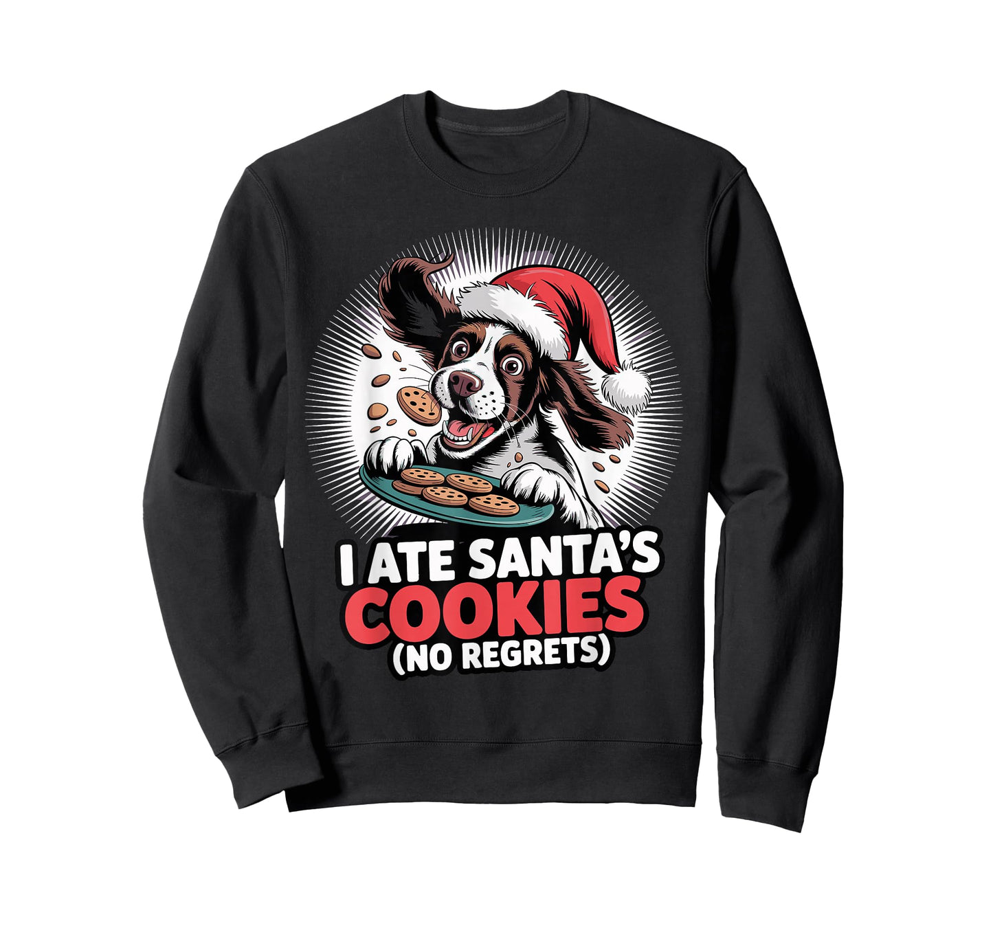 I Ate Santas Cookie Funny Christmas English Springer Spaniel T-Shirt