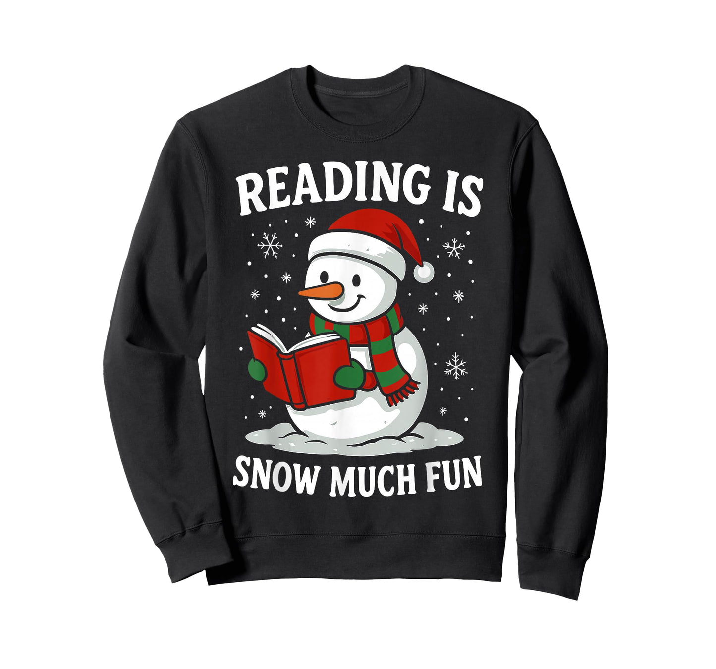 Funny Christmas Reading is Snow Much Snowman Book Lover T-Shirt