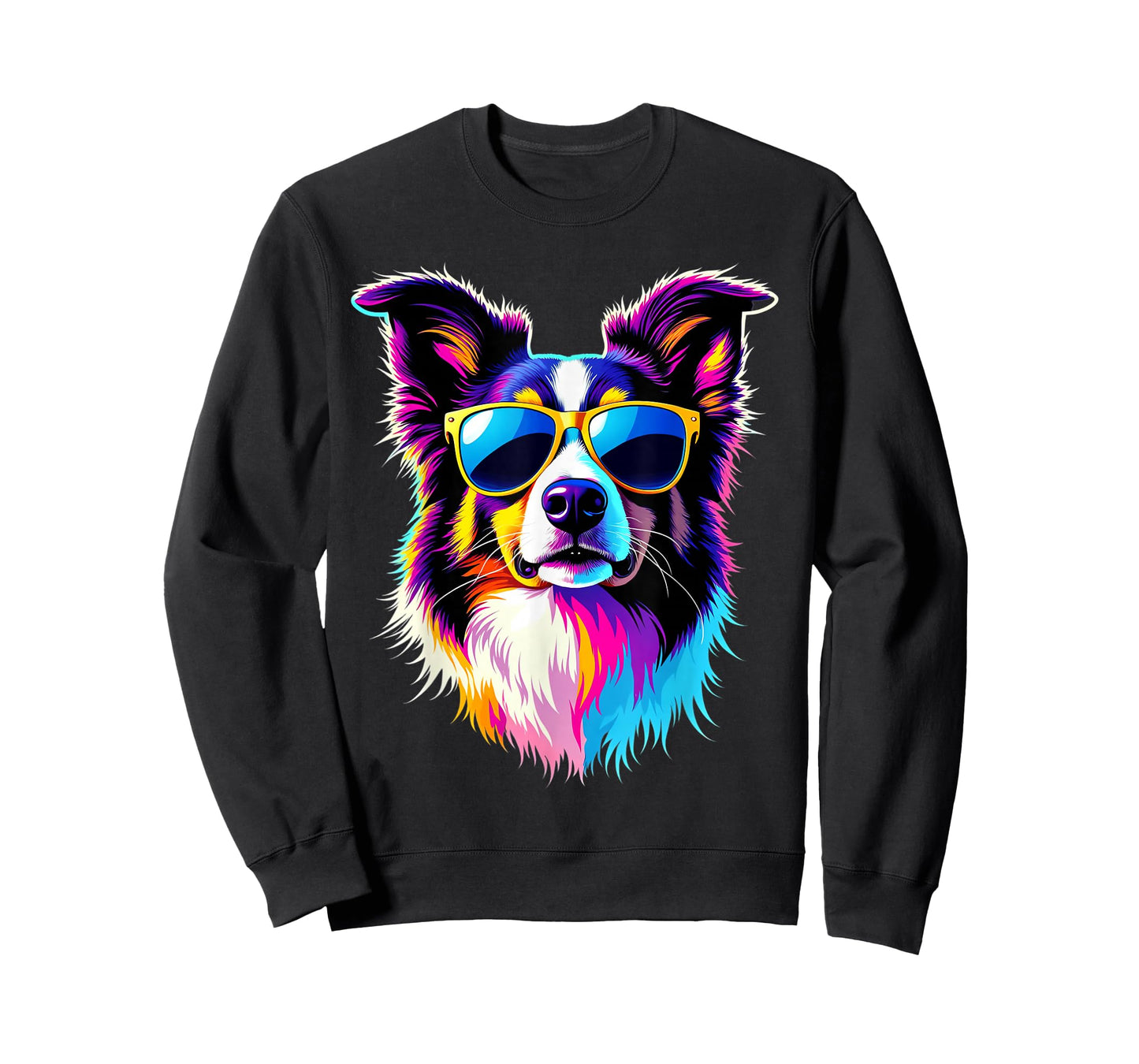 Border Collie Dog Sunglasses Pop Art Border Collie Lover T-Shirt