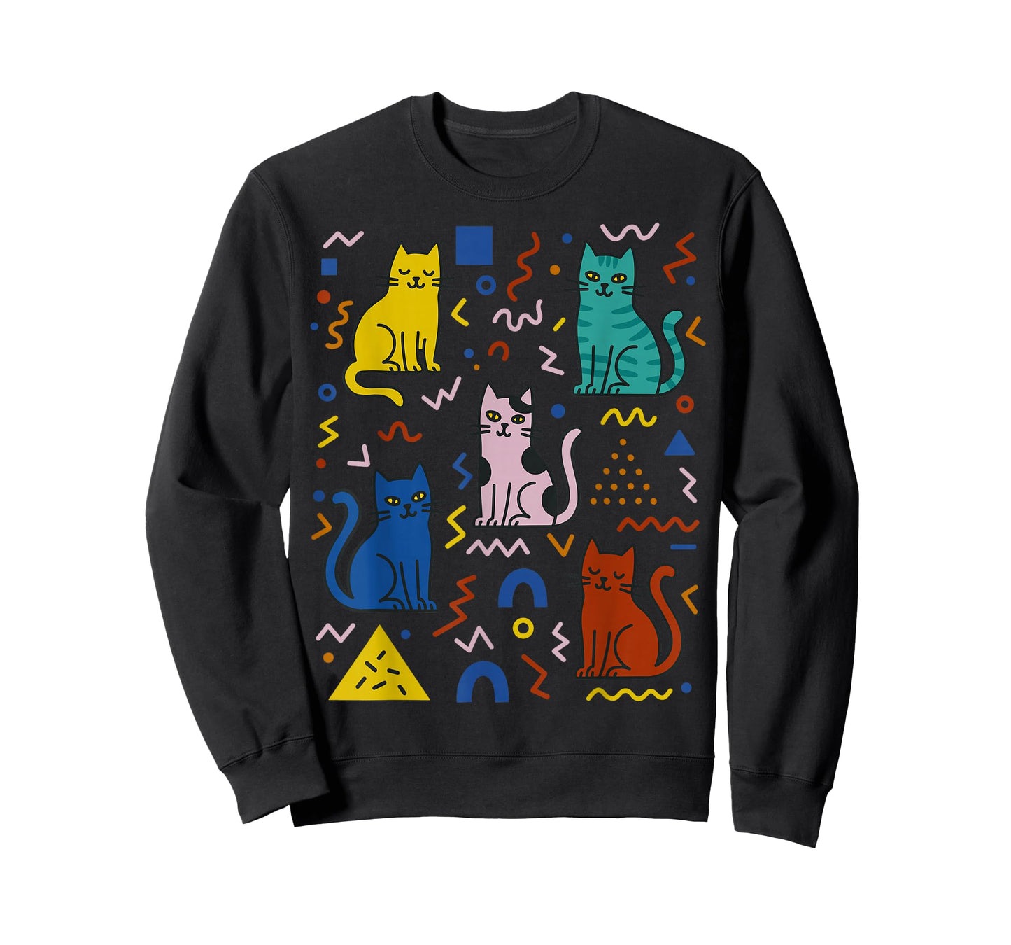 Retro Postmodern Cat Art Cute Modern Graphic T-Shirt