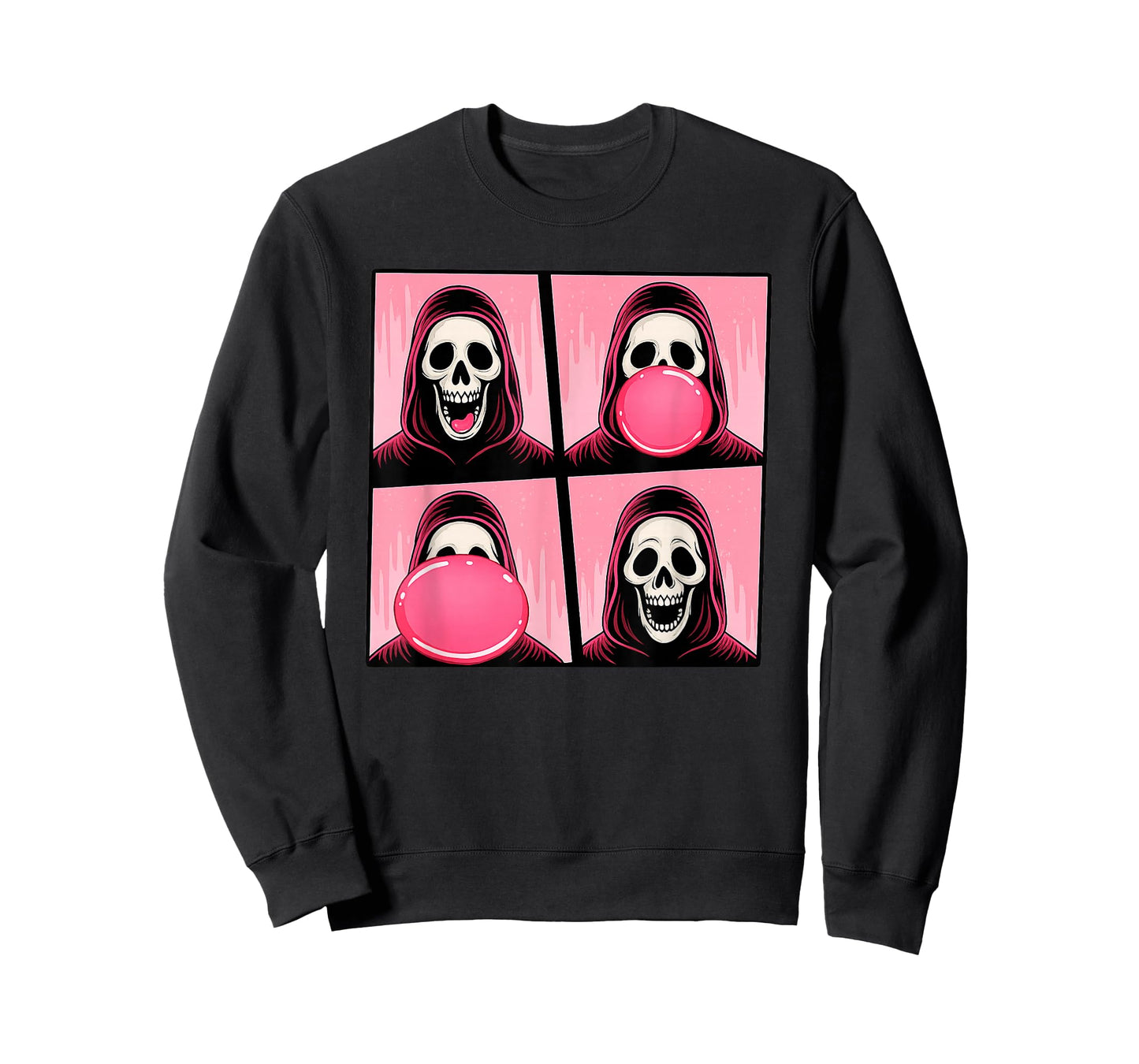 Halloween Pink October Skeleton Blowing Bubble Gum T-Shirt
