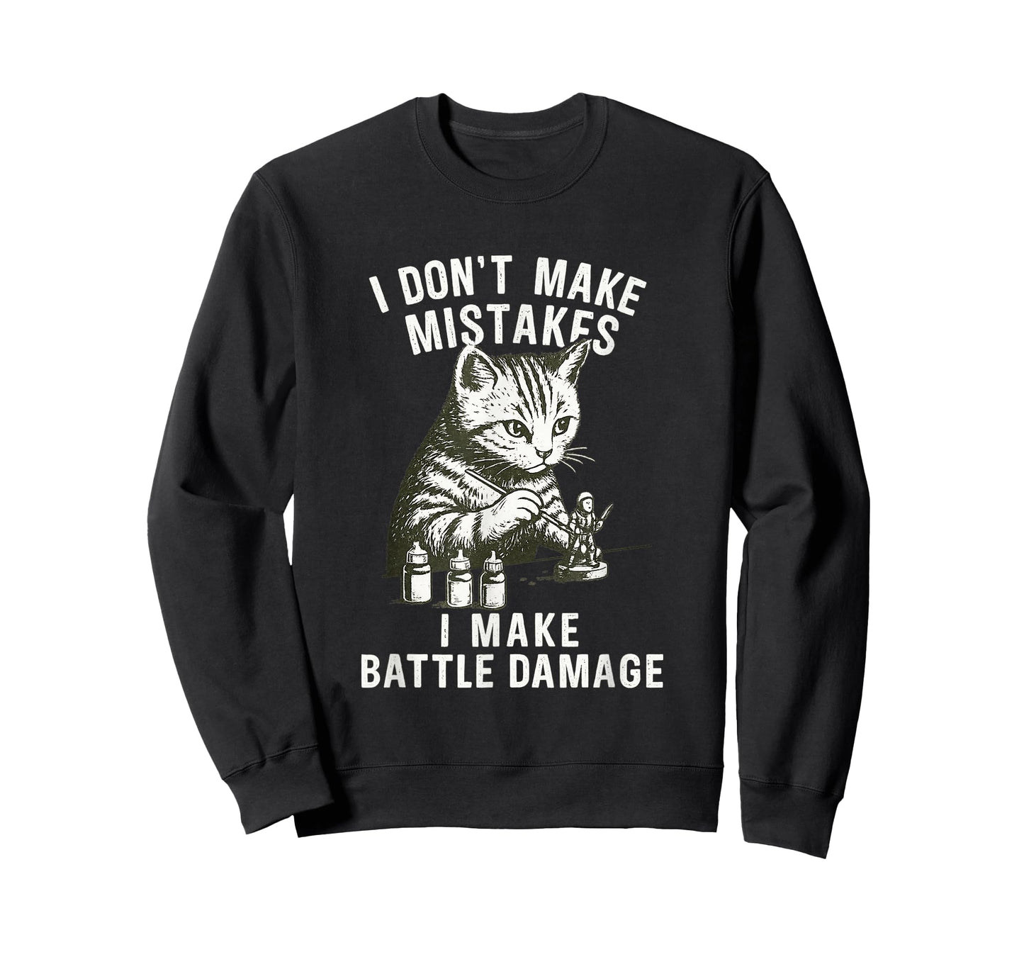 Cat Miniature Painter Battle Damage Funny Miniature Painting T-Shirt