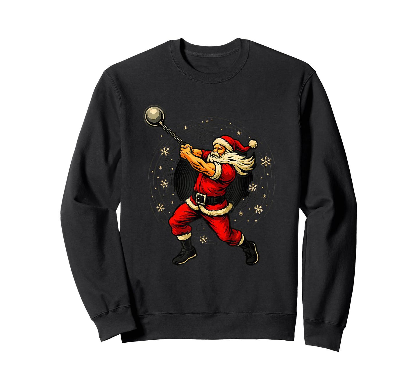 Santa Wrecking Ball Christmas Gym Fitness Humor T-Shirt