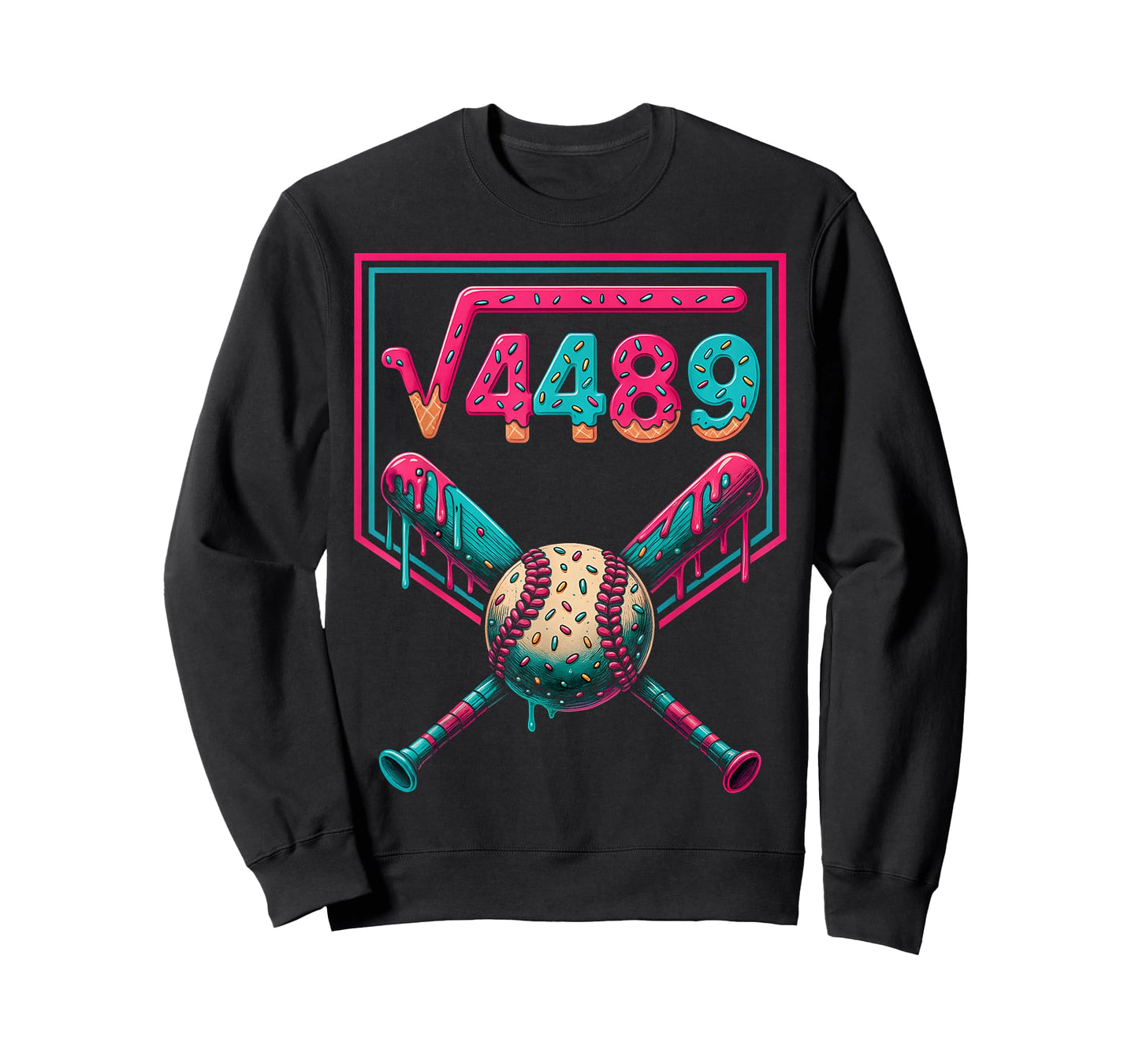 HUGvyn 67 Ice Cream Drip Square Root 4489 Slang Math Teacher T-Shirt