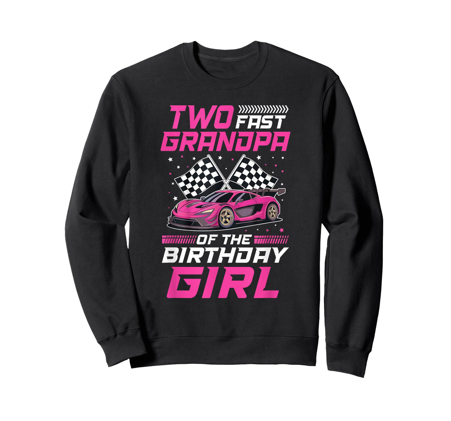Two Fast Grandpa of The Birthday Girl Racing Family Pit Crew T-Shirt