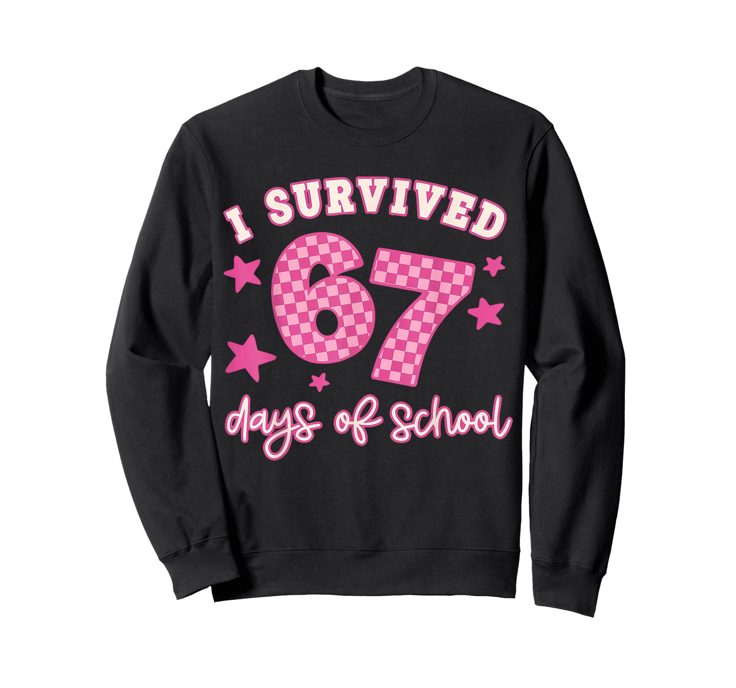 I Survived 67 Six Seven Days of School Checkered Girl T-Shirt
