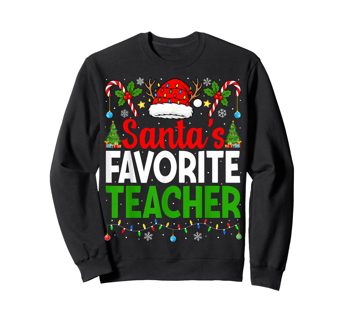 Santa's Favorite Teachers Christmas Funny Christmas Teacher T-Shirt