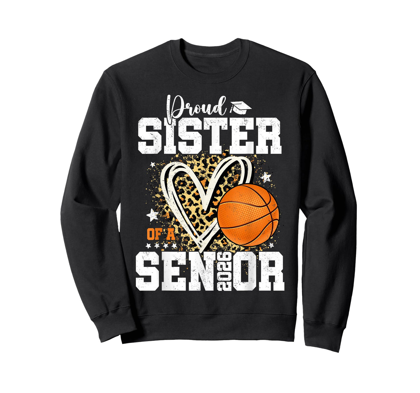 Proud Sister of A 2026 Senior Graduate Basketball Leopard T-Shirt