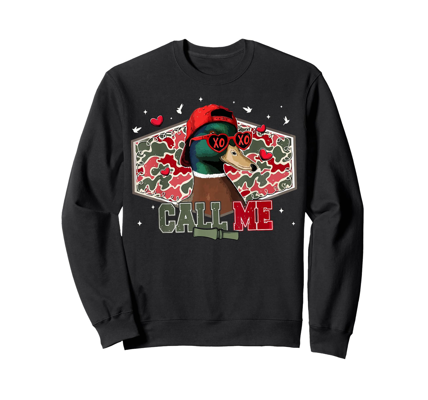 Call Me Duck Hunting Retro Valentine's Day Men Women T-Shirt
