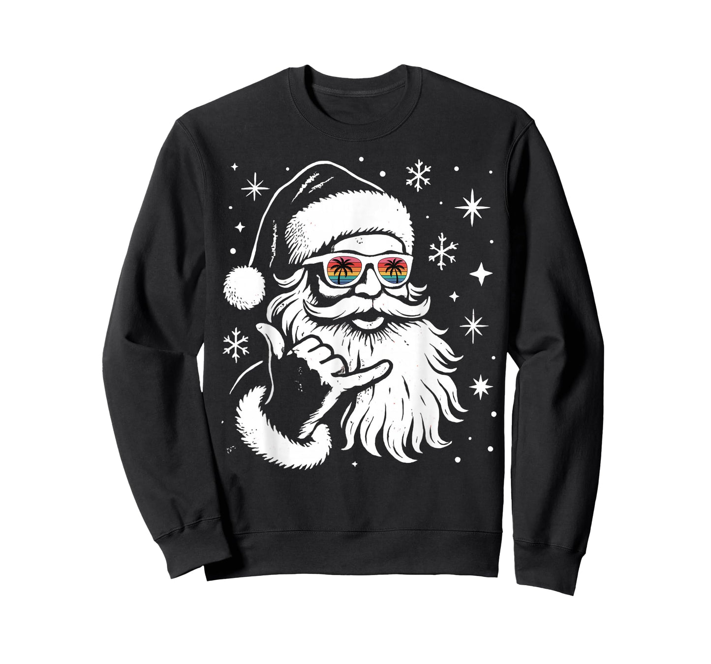 Hanging Loose Tropical Sunglasses Santa T-Shirt