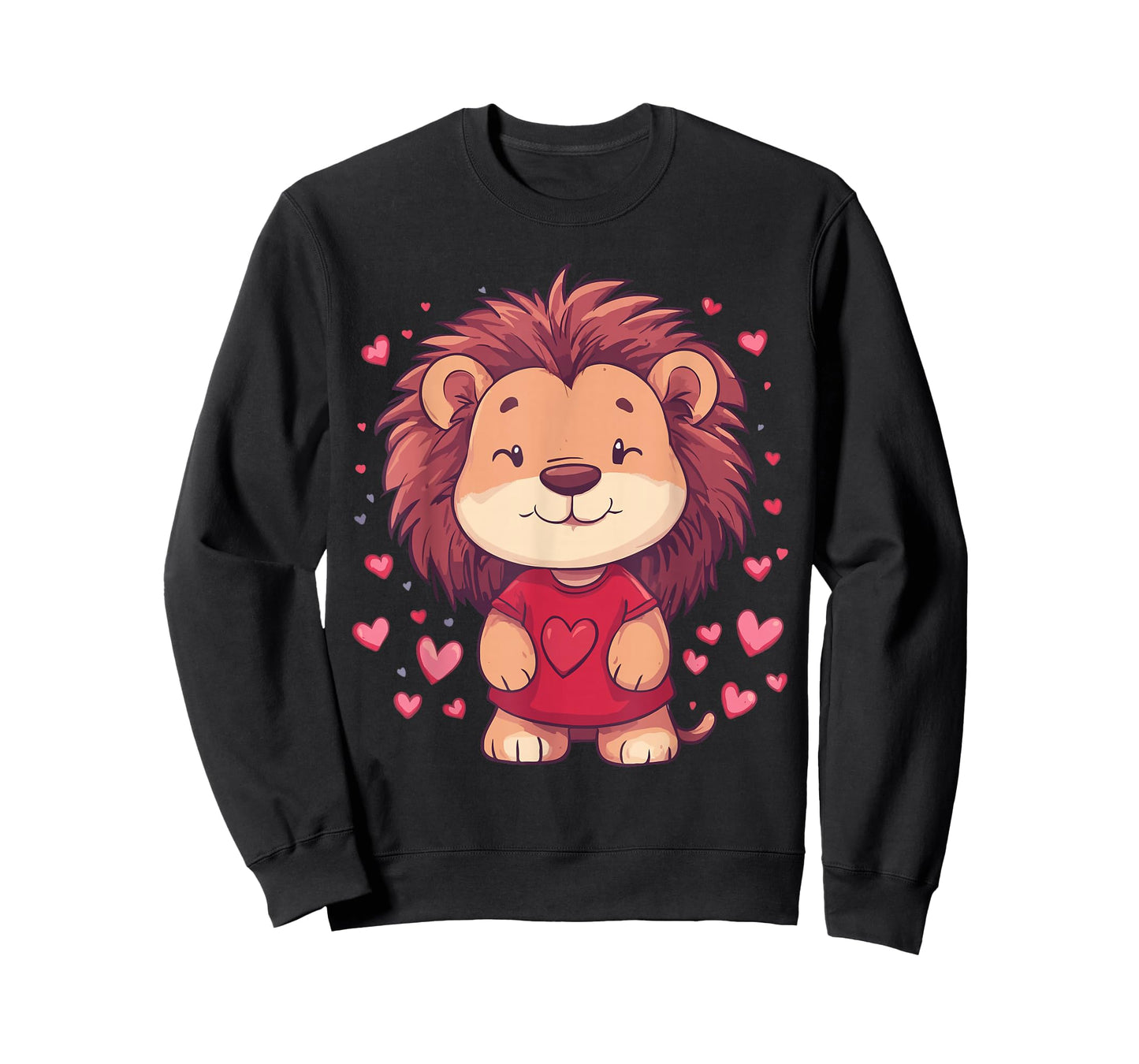 Lion Lover Heart Girls Valentine’s Day Women Lion T-Shirt