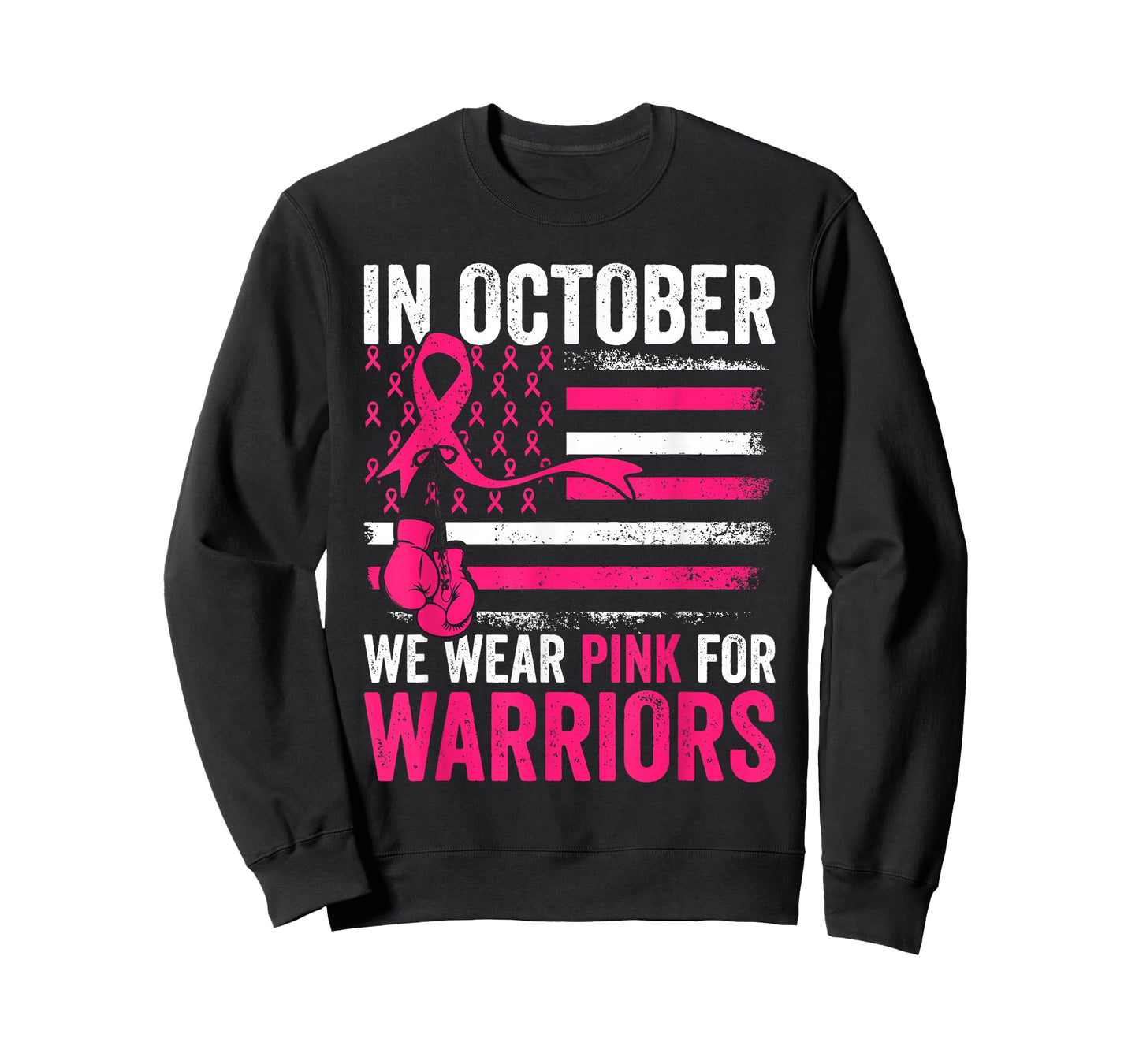 in October We Wear Pink for Warriors Breast Cancer Awareness T-Shirt