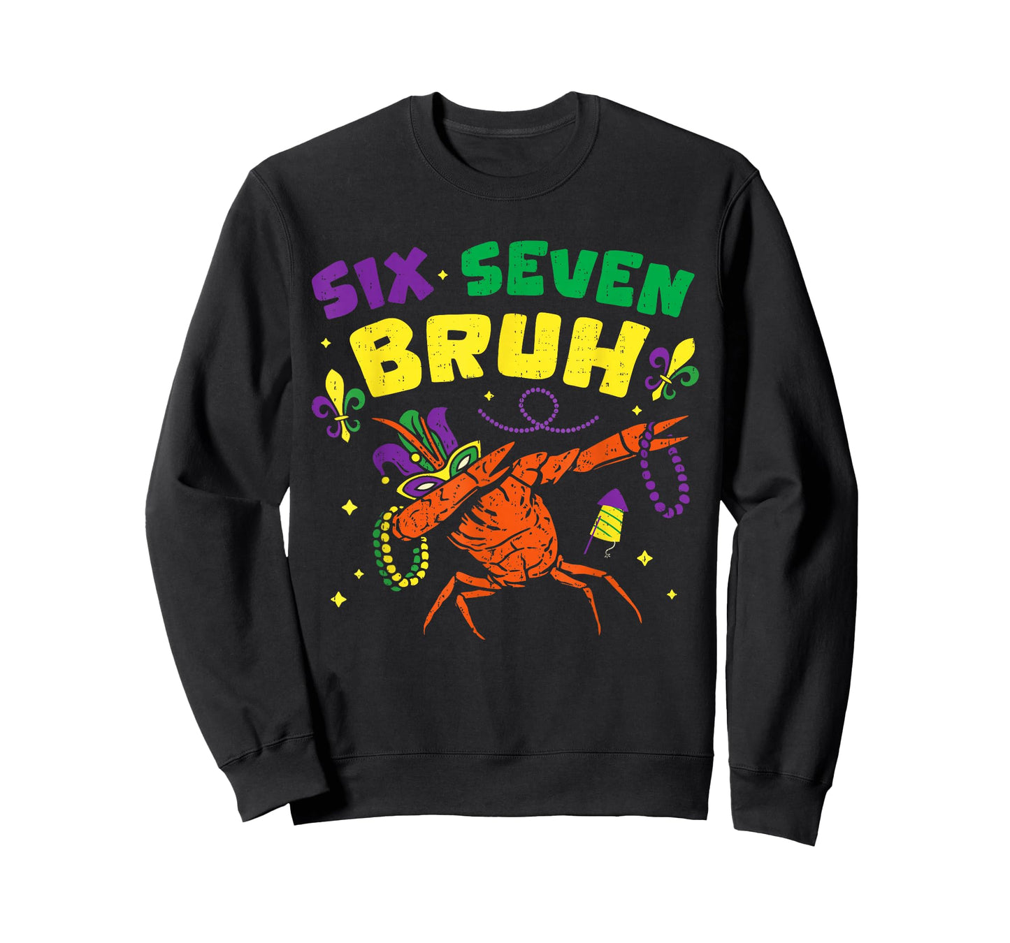 Mardi Gras Six Seven Bruh Crawfish Jester Beads 67 Meme Boys T-Shirt