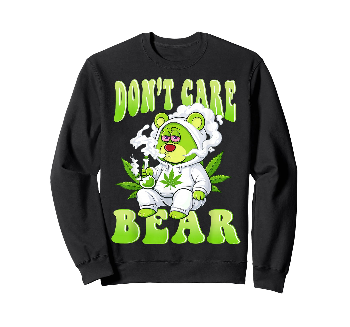 Stoned Bear Smoking Weed Don't Care Marijuana Cannabis 420 T-Shirt
