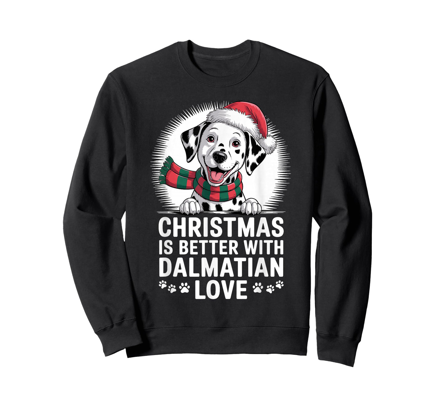 Cute Xmas Puppy Dog Christmas is Better with Dalmatian Love T-Shirt