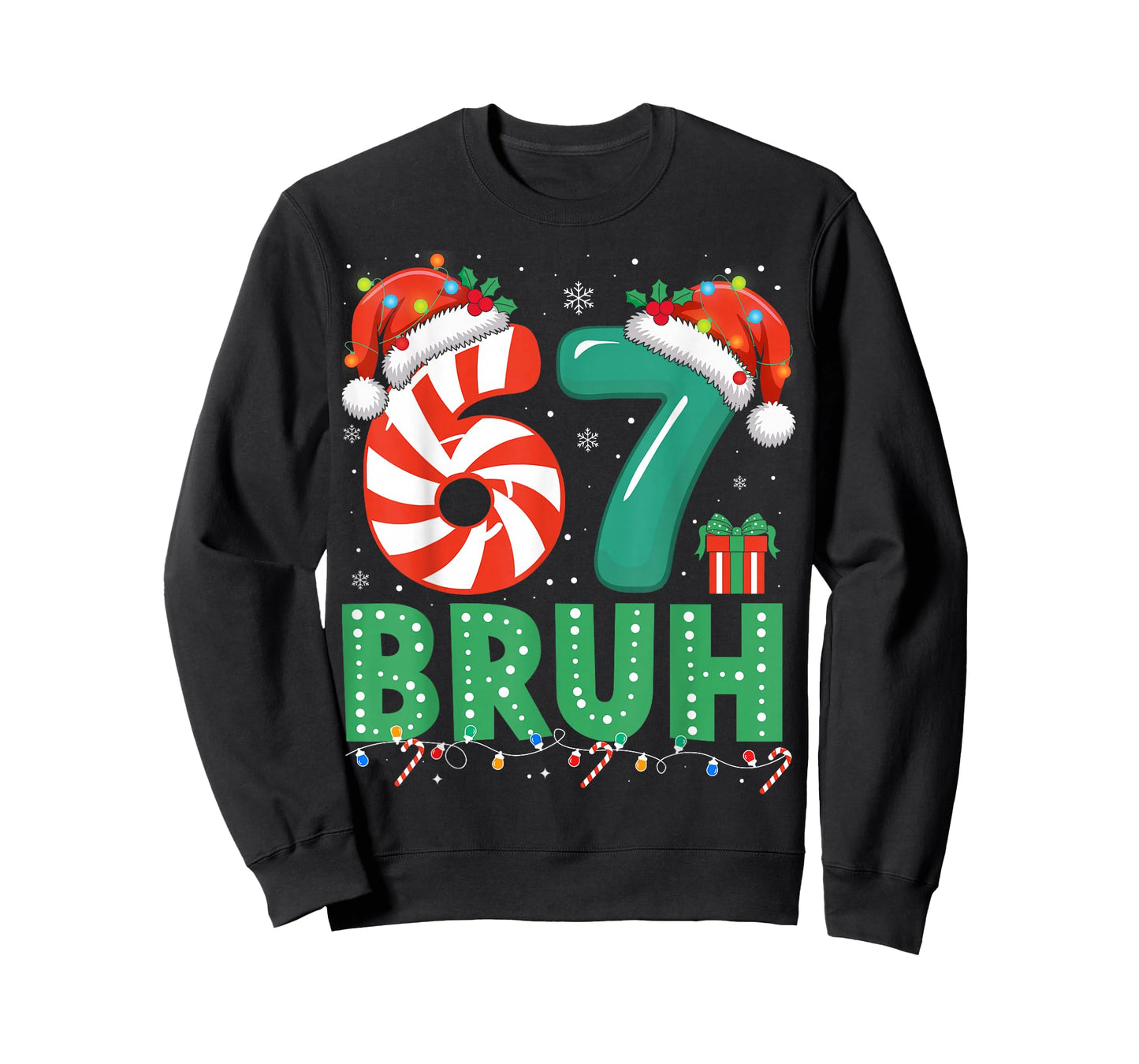 Funny 67 Christmas Pajama Xmas Six Seven Meme 6-7 Bruh T-Shirt
