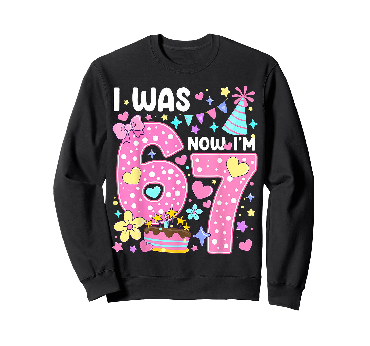 I was 6 Now I'm 7 7th Birthday Girl Pink Coquette Bow Floral T-Shirt