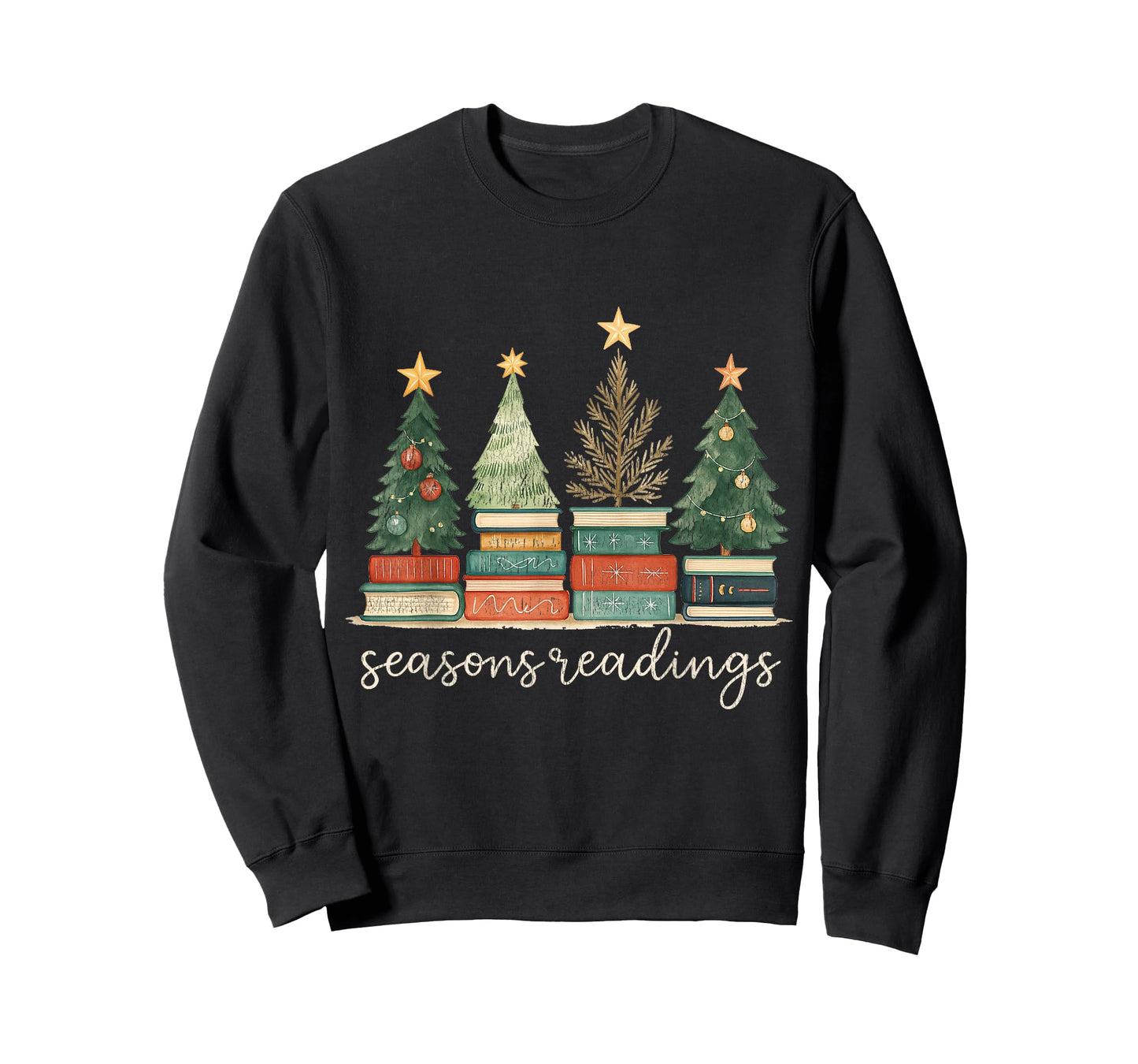 Library Festive Xmas Christmas Book Lover Seasons Readings T-Shirt
