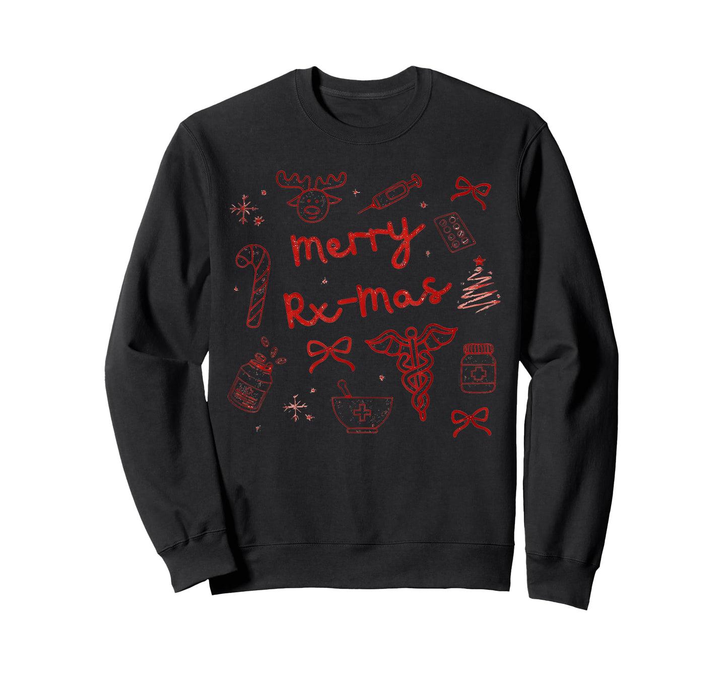 Merry Rx-mas Christmas Pharmacy Pharmacist Sweater Pharm Tec T-Shirt