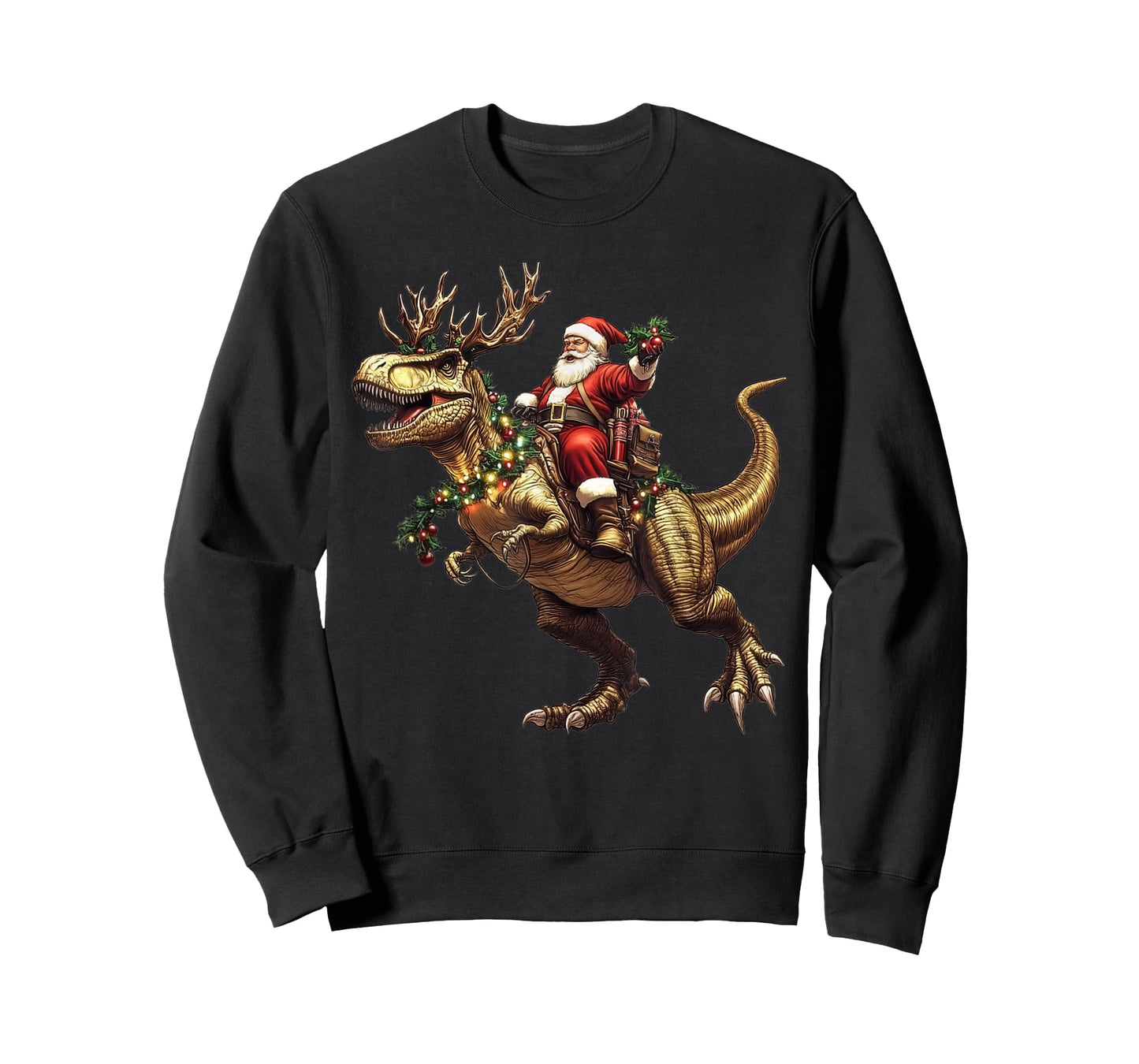 Dinosaur Tree rex Christmas Santa Boys Men Girls Xmas Squad T-Shirt