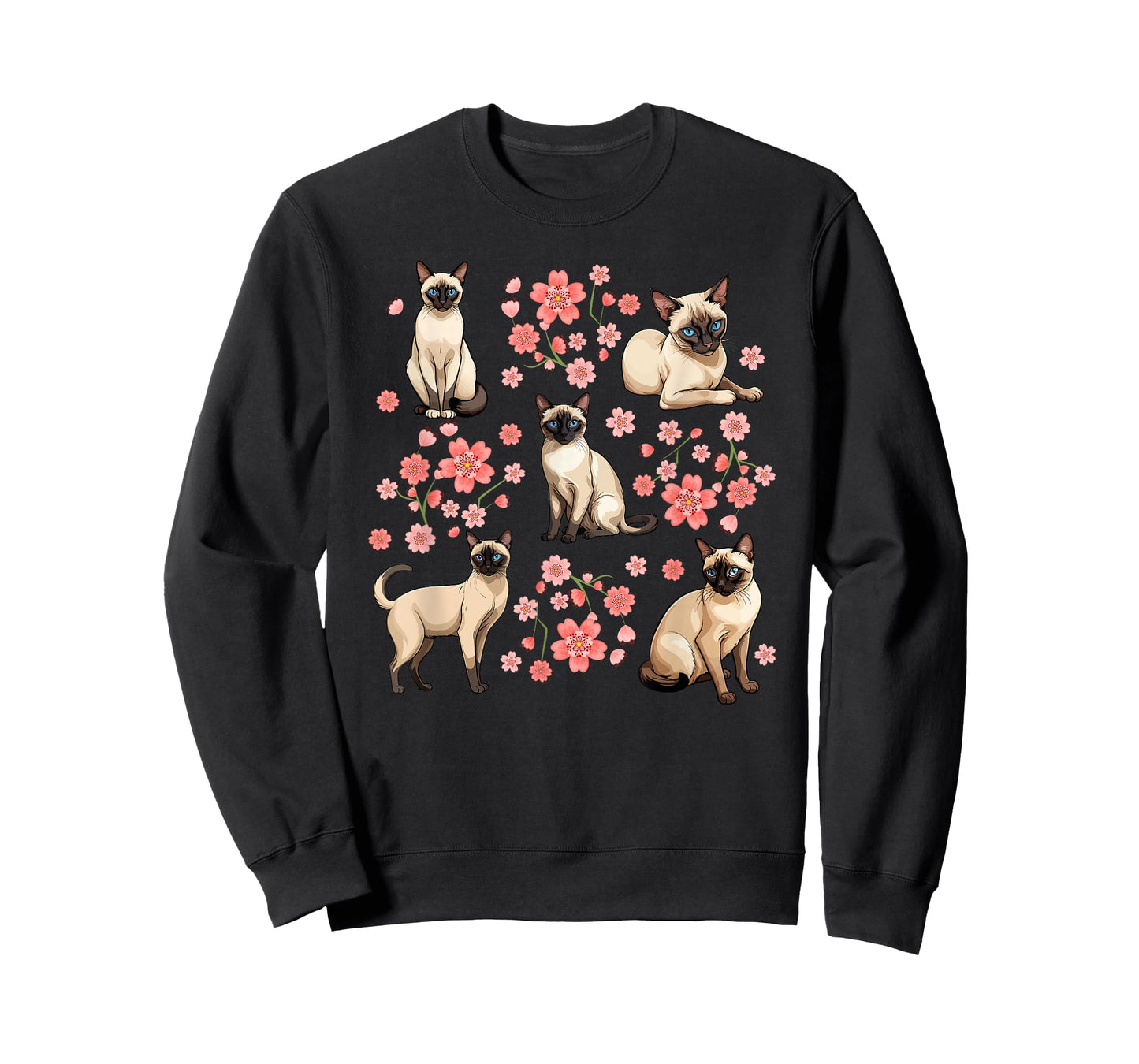 Siamese Cat Flowers Siamese Owner Siamese Cat Lover T-Shirt