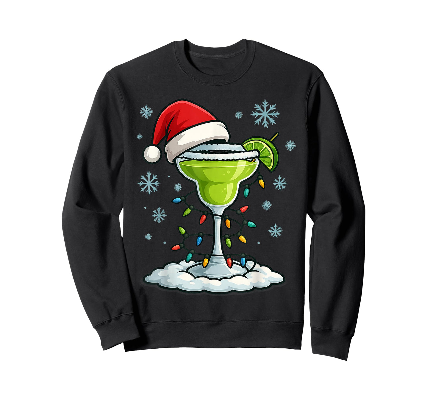 Fun Christmas Lights Wrapped On Spicy Lime Margarita Lover T-Shirt
