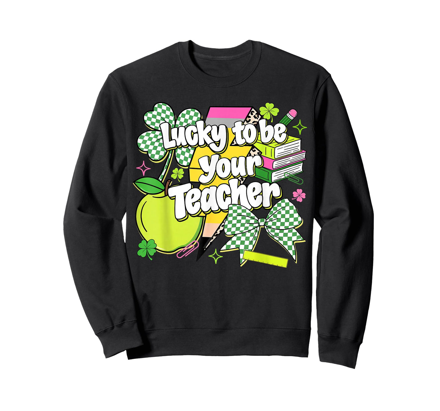 Lucky to Be Your Teacher St Patrick Day Coquette Bow Teacher T-Shirt