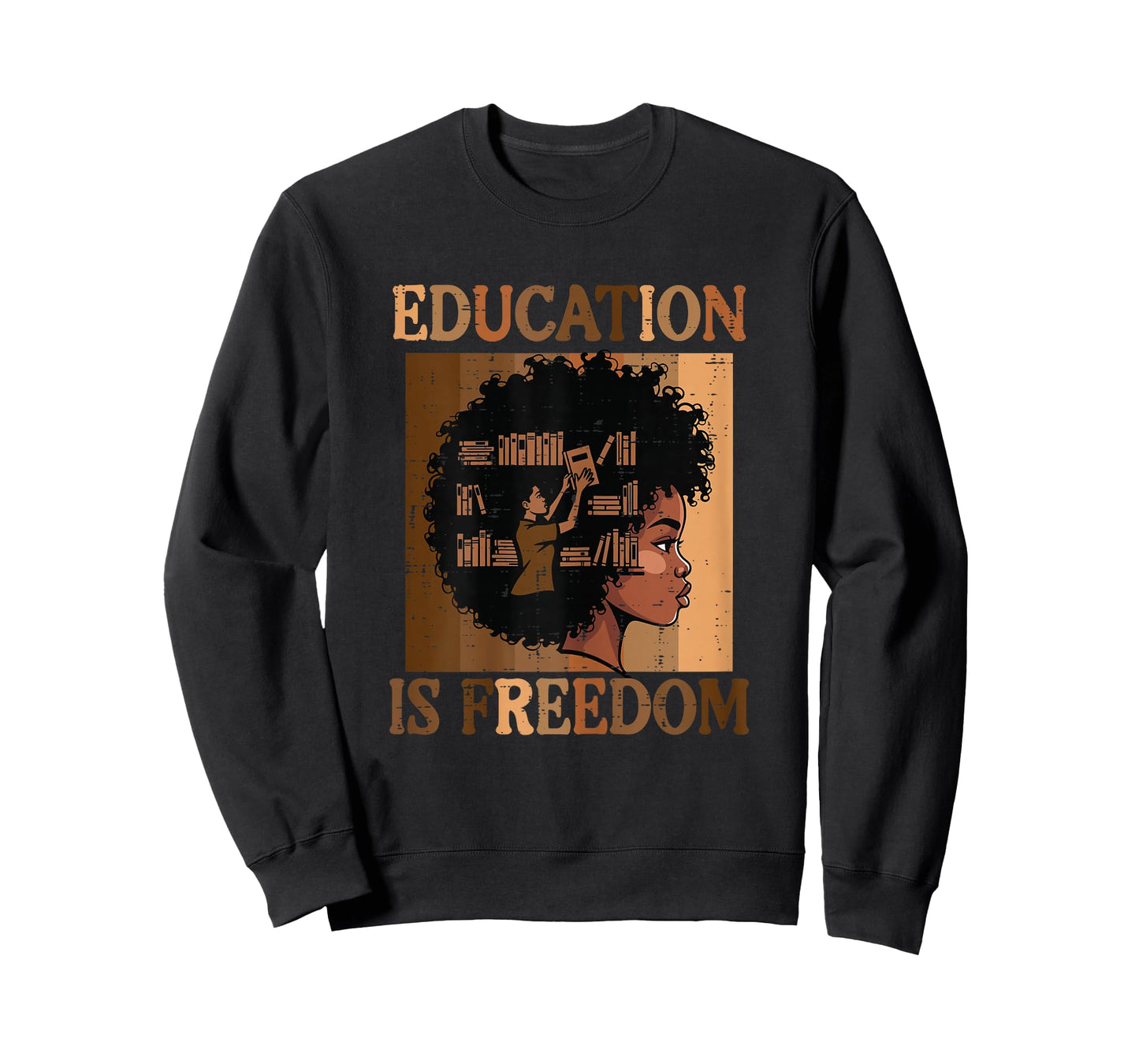 Black History Afro Woman Education Freedom Girls Kids Women T-Shirt
