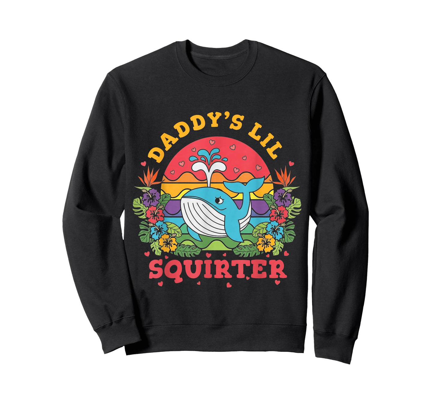 Daddys Lil Squirter Cute Baby Whale Funny Ocean Graphic T-Shirt