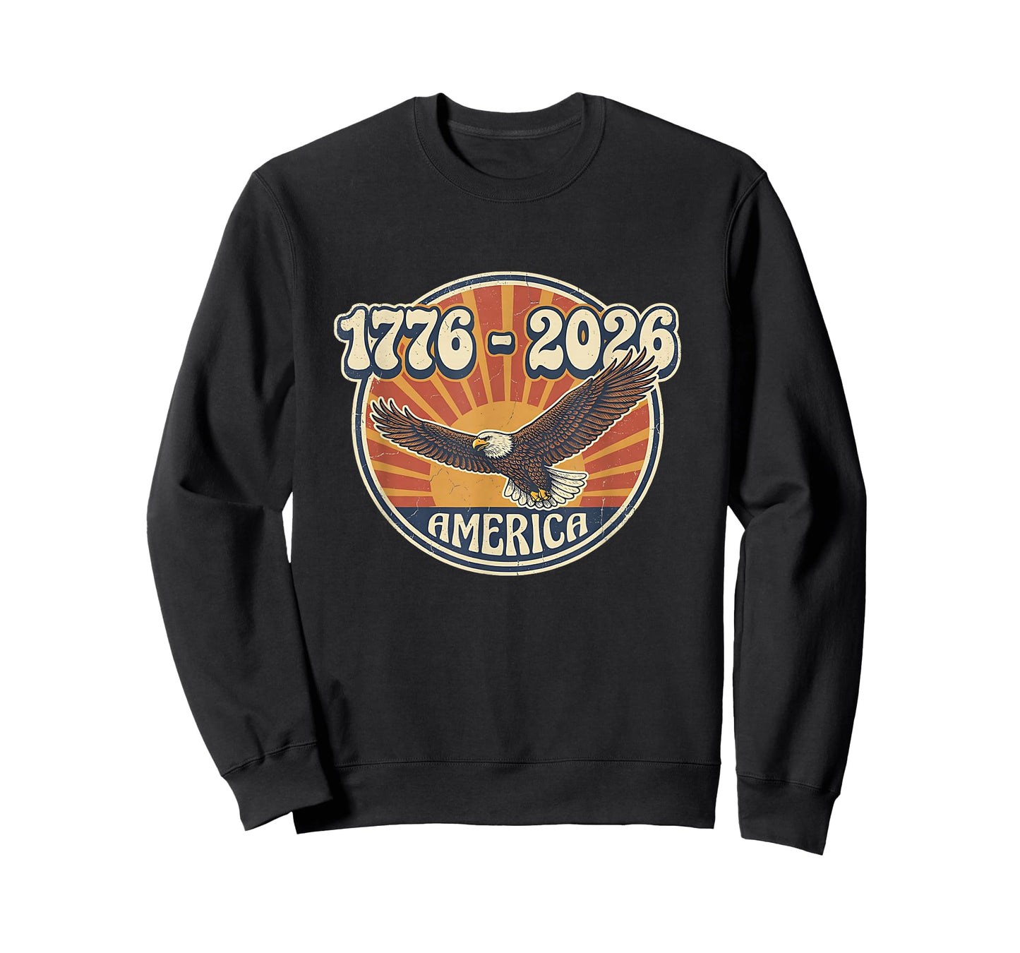 250 Years of Freedom 1776 to 2026 America Retro Eagle USA T-Shirt