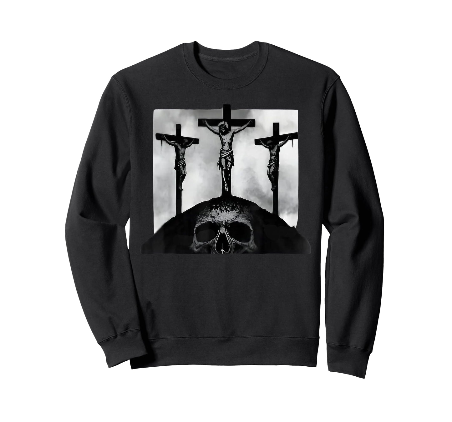 Golgotha Jesus Design Three Crosses Gothic Christian T-Shirt