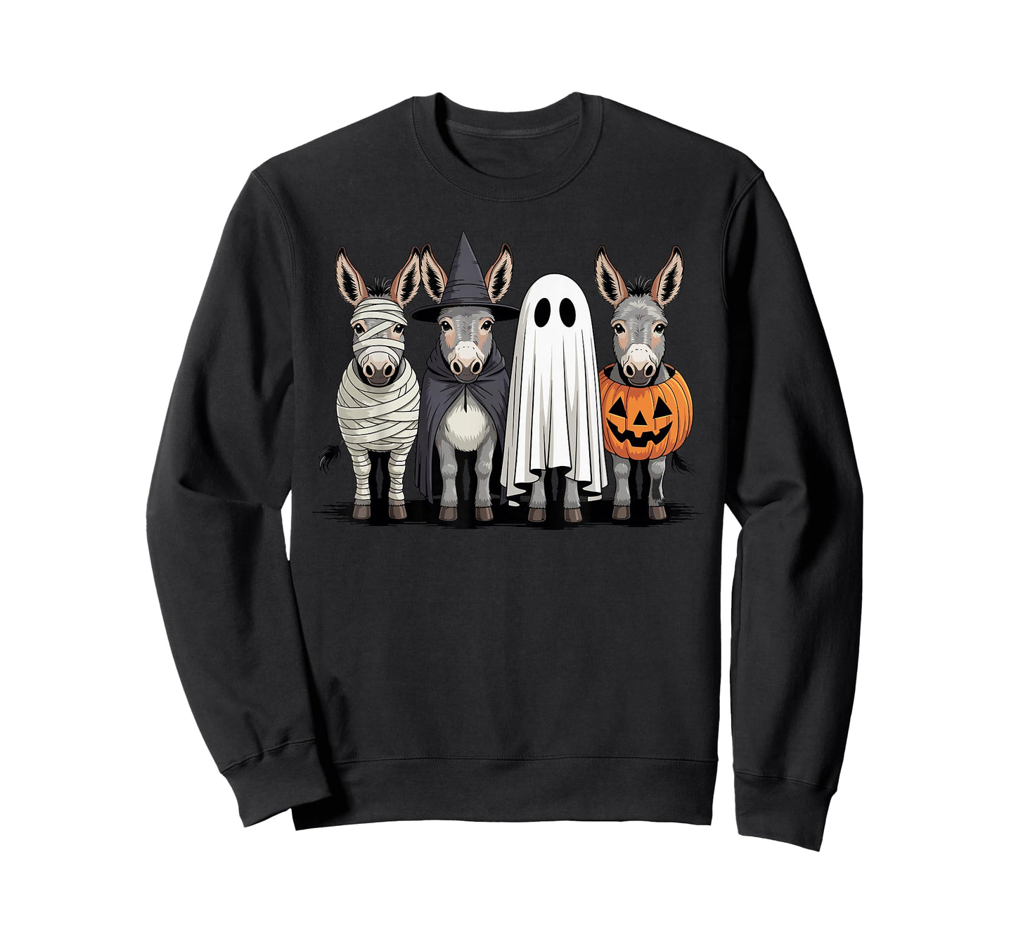 Spooky Ghost Donkey Pumpkin Halloween Skeleton T-Shirt