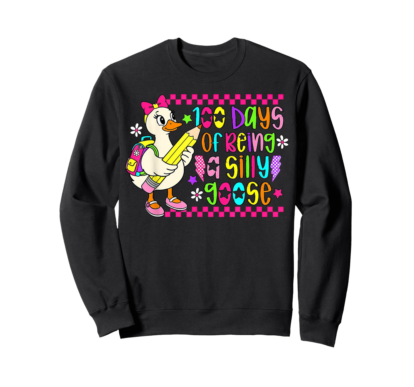 100 Days of School Girls Teacher 100th Day Silly Goose T-Shirt