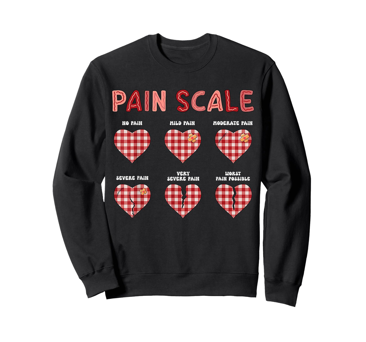 Pain Scale Heart Pain Assessment Trauma Nurse Valentines Day T-Shirt